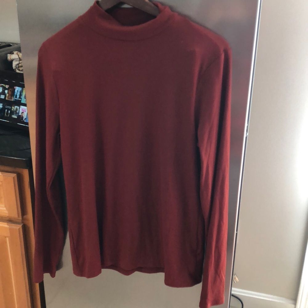 Xxl Rust color extremely stretchy mock turtleneck